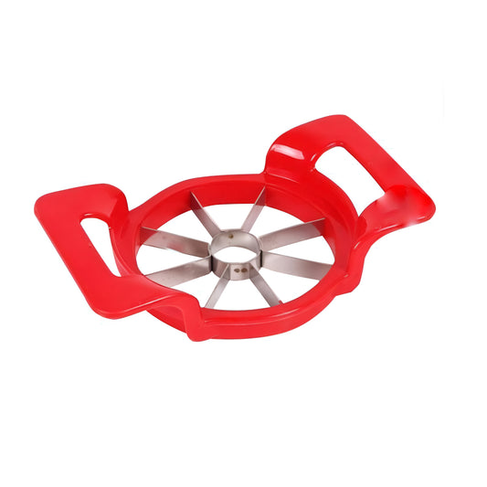 Apple Slicer and Corer with Stainless Steel Blades – Heavy Duty Fruit Cutter with Anti-Slip Handles (Red) Pack Of 2